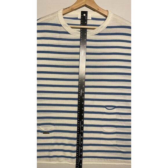 mer sea MERSEA Catalina Sweater Shirt Top One Size Stripes French Blue White GUC - Picture 14 of 16